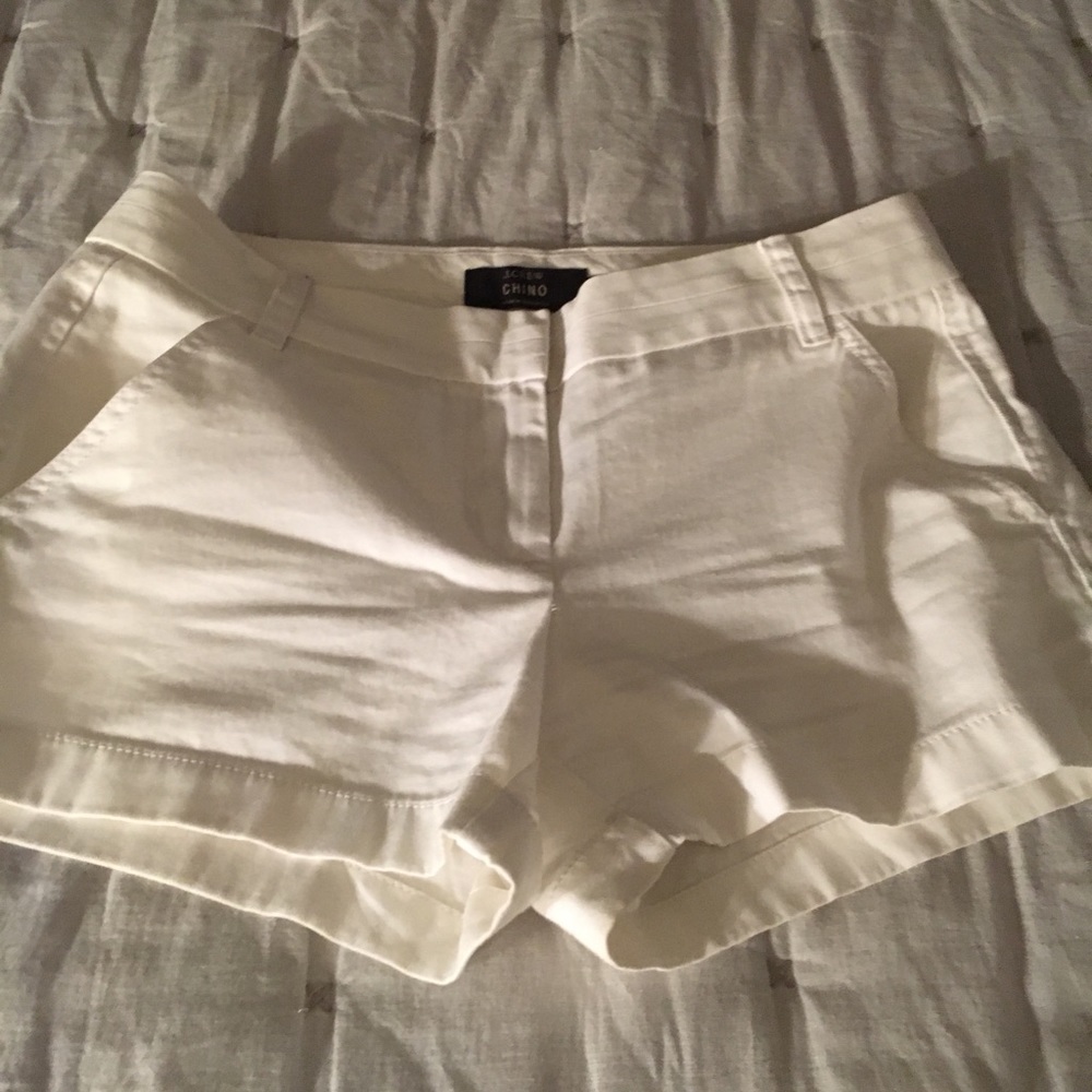 J Crew White Chino Shorts.